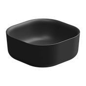 GSG Hit Раковина чаша 42х42 см, без перелива и отверстия под смеситель, цвет: черный матовый HILAVQU42003