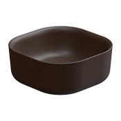 GSG Hit Раковина чаша 42х42 см, без перелива и отверстия под смеситель, цвет: cacao matt HILAVQU42035