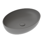GSG Easy Раковина чаша 55х42 см, без перелива и отверстия под смеситель, цвет: цемент матовый EALAVOV55020