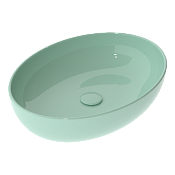 GSG Easy Раковина чаша 55х42 см, без перелива и отверстия под смеситель, цвет: бирюзовый глянцевый EALAVOV55024