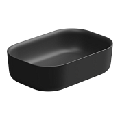 GSG Hit Раковина чаша 60х42 см, без перелива и отверстия под смеситель, цвет: черный матовый HILAVRE60003