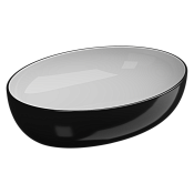 GSG Easy Раковина чаша биколор, 55х42 см, без отверстия под смеситель, цвет: white/black shiny EALAVOV55BI000/002