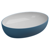 GSG Easy Раковина чаша биколор, 55х42 см, без отверстия под смеситель, цвет: white/denim matt EALAVOV55BI000/027