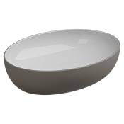 GSG Easy Раковина чаша биколор, 55х42 см, без отверстия под смеситель, цвет: white/cashmere matt EALAVOV55BI000/030