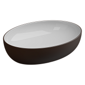 GSG Easy Раковина чаша биколор, 55х42 см, без отверстия под смеситель, цвет: white/cacao matt EALAVOV55BI000/035