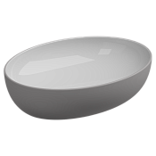 GSG Easy Раковина чаша биколор, 55х42 см, без перелива и отверстия под смес., цвет: white/fumo matt EALAVOV55BI000/038