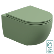 GSG Like Чаша подвесного унитаза 36х52,5 см, смыв Eco Clean, безободковый, цвет: salvia matt LKWCSOEC031
