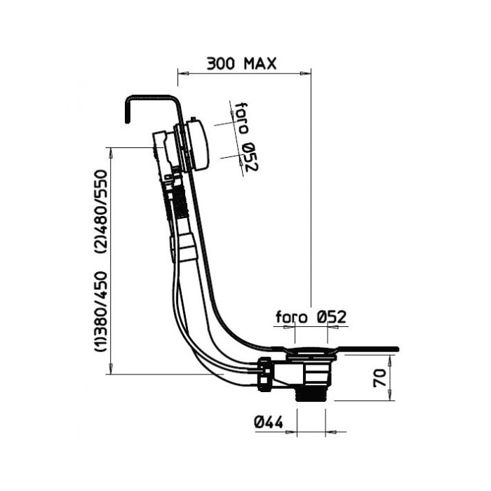 Gessi Слив-перелив для ванны, цвет: matte black 01452#299