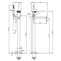 Gessi Anello Напольный смеситель для ванны, цвет: copper PVD 63328#030