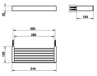 Gessi Inverso/Rettangolo Полка-решетка подвесная 30 см, цвет: copper PVD 20947#030