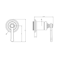 Gessi Внешняя часть встраиваемого смесителя, цвет: black metal brushed PVD 65109#707