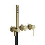 Gessi 316 Bath-Shower Внешние части для встраиваемого смесителя на 2 поз., цвет: brushed brass PVD 54039#727