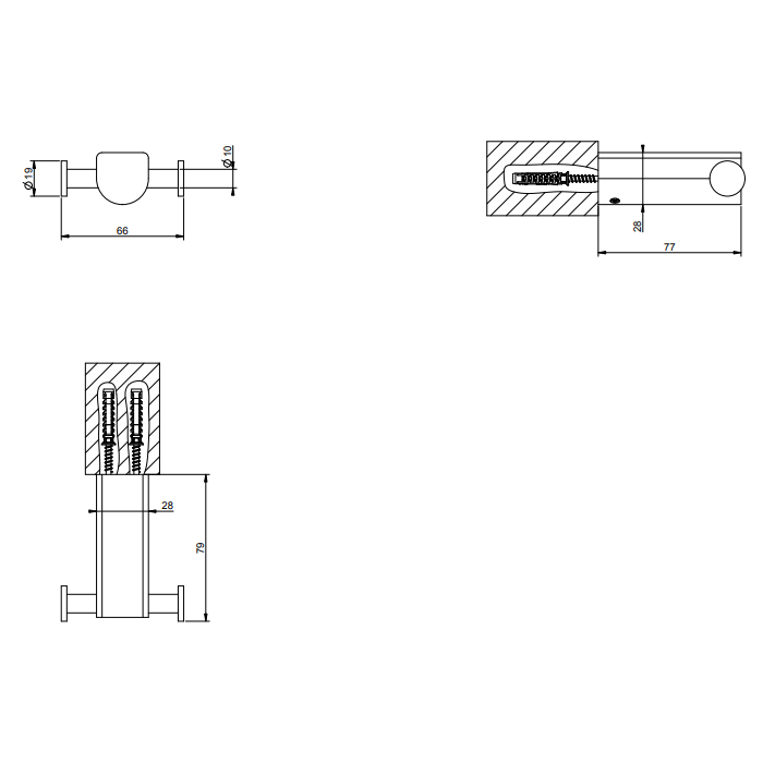 Gessi Rilievo Крючок двойной, цвет: black metal PVD 59522#706