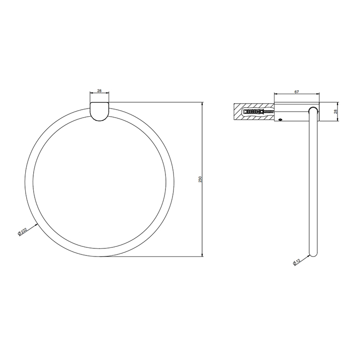 Gessi Rilievo Полотенцедержатель кольцевой, цвет: black metal PVD 59509#706