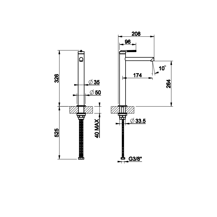 Gessi Ingranaggio Смеситель для накл раковины с изливом 17,4 см, без дон к, цвет: copper brushed PVD 63506#708