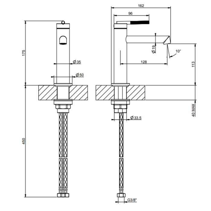 Gessi Ingrannagio Смеситель для раковины, излив 12,8 см, без дон клап, цвет: copper brushed PVD 63502#708