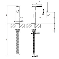 Gessi Ingrannagio Смеситель для раковины, излив 12,8 см, без дон клап, цвет: copper brushed PVD 63502#708