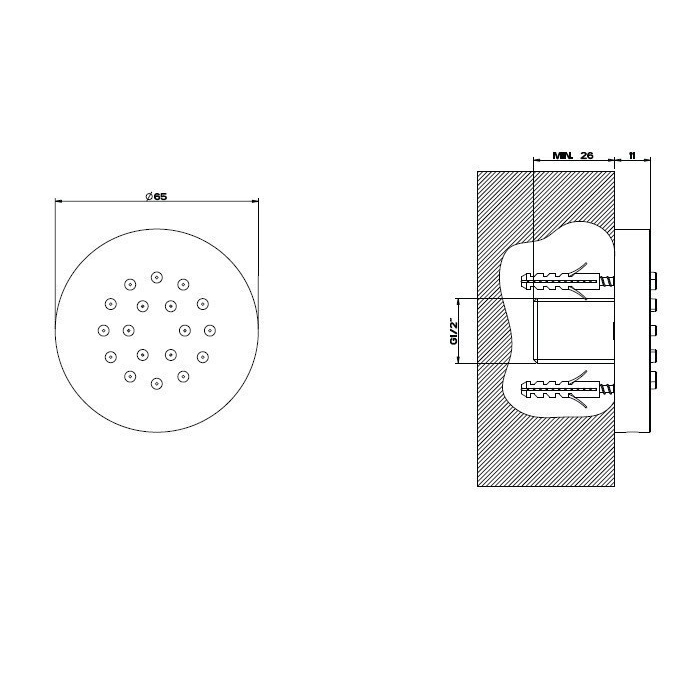 Gessi Боковая форсунка, цвет: copper brushed PVD 32971#708