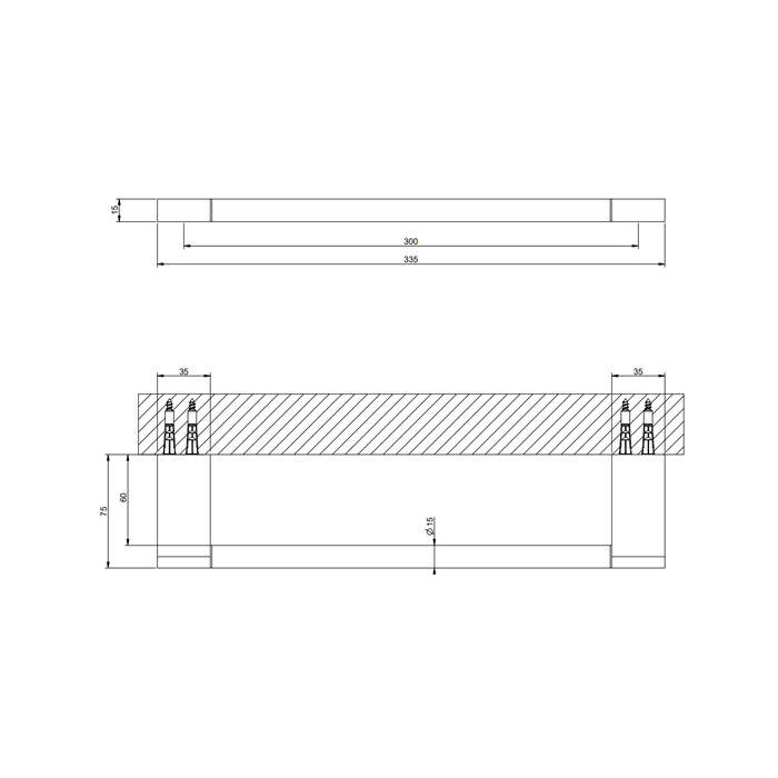 Gessi Origini Полотенцедержатель 30см, цвет: dark bronze 66500#845