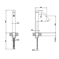 Gessi 316 Flessa Смеситель для раковины на 1 отверстие, цвет: brushed brass PVD 54009#727
