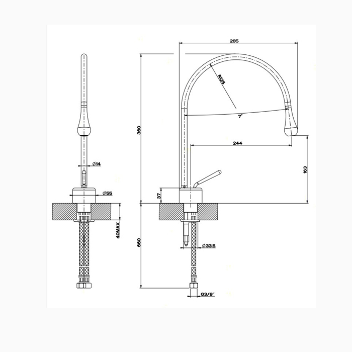 Gessi Goccia Смеситель для раковины, цвет: copper brushed GHRC 33602#125