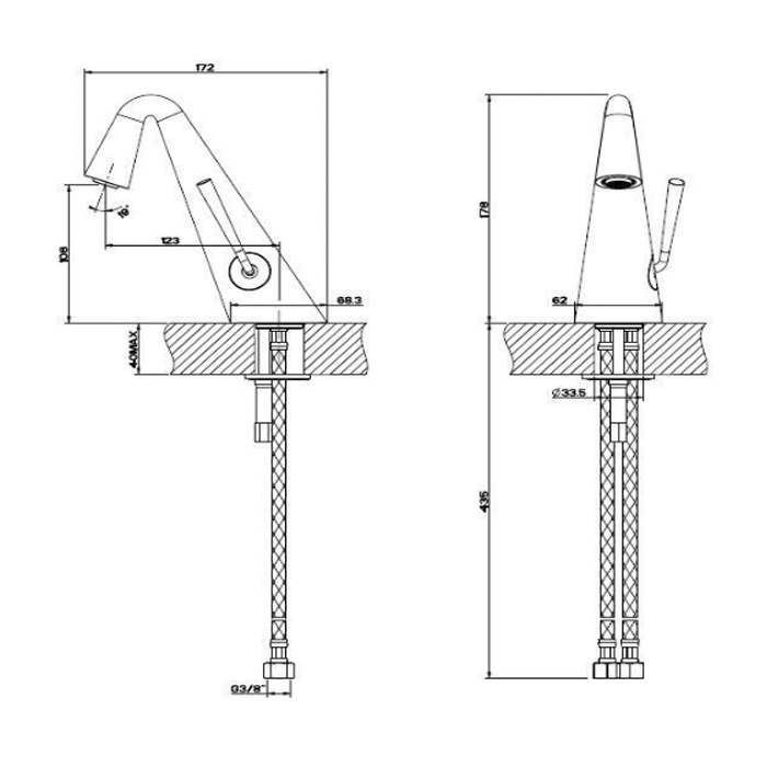 Gessi Cono Смеситель для раковины, цвет: matte white 45001#279