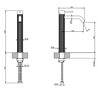 Gessi 316 Meccanica Смеситель для раковины высокий на 1 отв, цвет: copper brushed PVD 54206#708