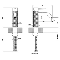 Gessi 316 Intreccio Cмеситель для раковины на 1 отв без дон клапана, цвет: warm bronze brushed PVD 54102#726