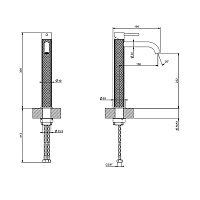 Gessi 316 Intreccio Смеситель для раковины, длинный излив, без гарнитура, цвет: brushed brass PVD 54106#727