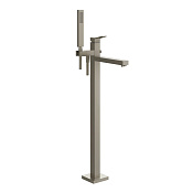 Gessi Rettangolo K Напольный cмеситель для ванны с ручным душем, цвет: finox brushed nickel 53129#149