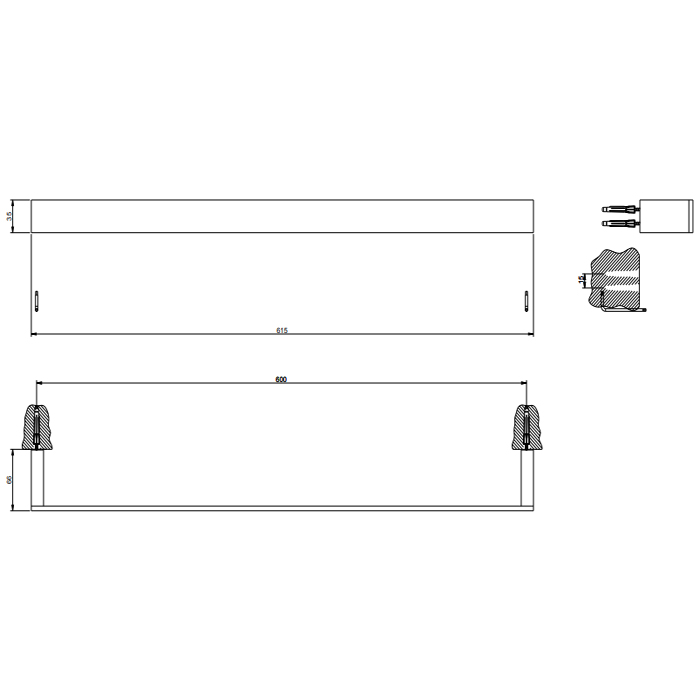 Gessi Rettangolo Полотенцедержатель 60 см, цвет: finox brushed nickel 20903#149