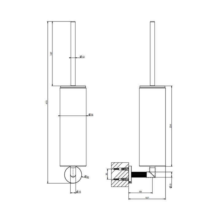 Gessi Ingranaggio Ершик подвесной, цвет: finox brushed nickel 63819#149