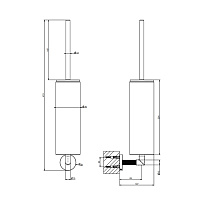 Gessi Ingranaggio Ершик подвесной, цвет: finox brushed nickel 63819#149