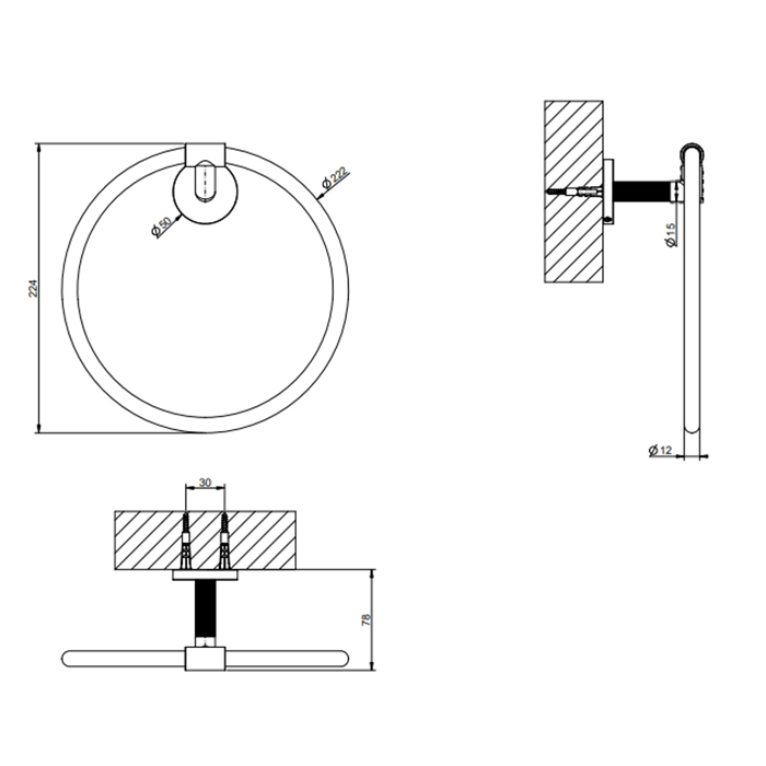 Gessi Ingranaggio Полотенцедержатель-кольцо, цвет: finox brushed nickel 63909#149