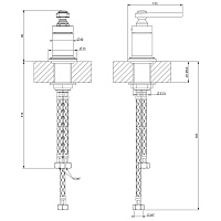 Gessi Venti20 Рычаг удаленного управления, цвет: brass PVD 65100#710