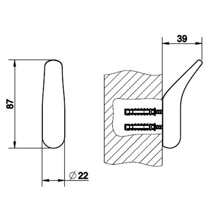Gessi Goccia Крючок настенный, цвет: copper GHRC 38121#123