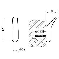Gessi Goccia Крючок настенный, цвет: copper GHRC 38121#123