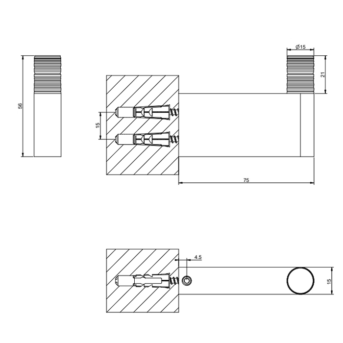 Gessi Habito Trame Крючок, цвет: finox brushed nickel 70323#149