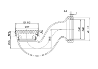 Burlington Сифон с горизонтальным отводом воды, цвет: хром глянцевый CW3