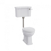 Burlington Бачок с ручкой и сливным механизмом, цвет: белый/шлифованный никель C1 BNKL