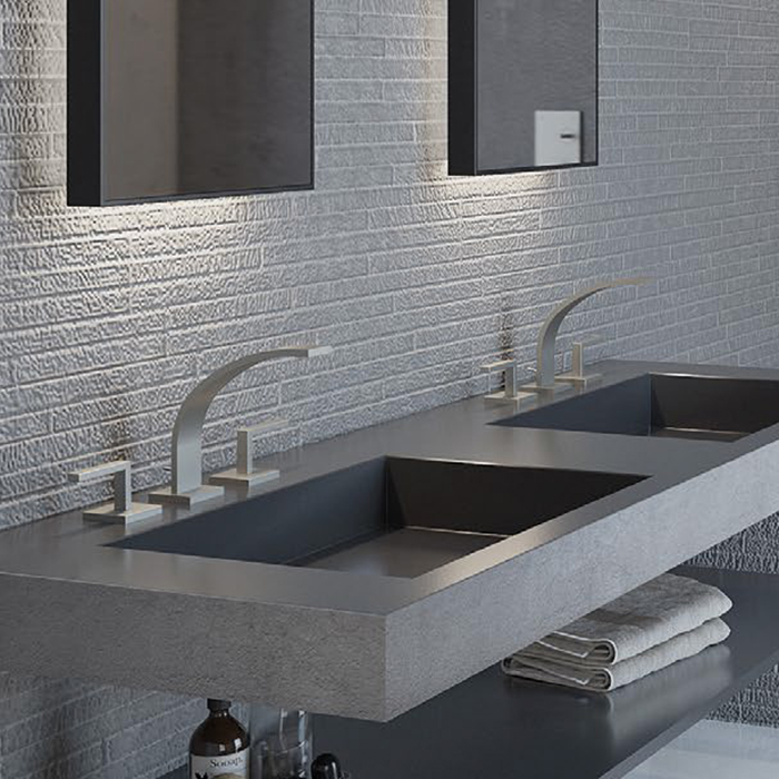 Cisal Wave Смеситель для раковины, с д/к, длина излива 15,4 см, цвет: satin brushed nickel WA0010212A