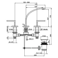 Cisal Wave Смеситель для раковины, с д/к, длина излива 15,4 см, цвет: satin brushed nickel WA0010212A