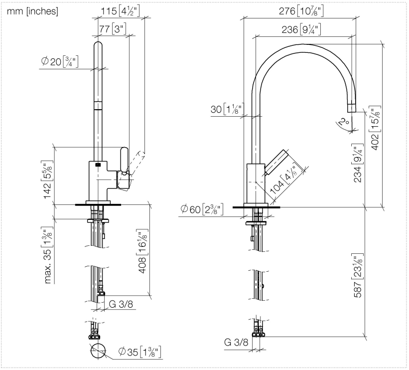 Dornbracht Tara Смеситель для кухни, цвет: matt black 33826888-33