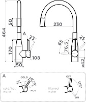 Omoikiri Yatomi Смеситель для кухни, с функцией подачи питьевой воды, цвет: графит 4994498