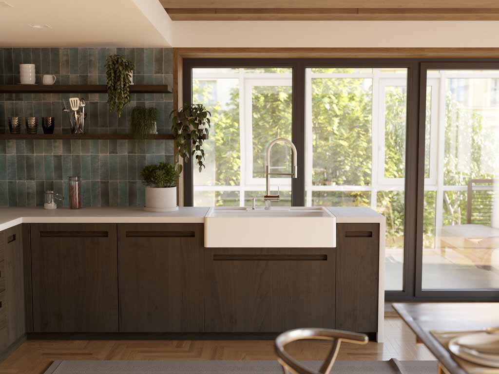 Omoikiri Kanto 2 Plus SB BN-WH Смеситель для кухни, гибкий излив, цвет: нержавеющая сталь 4994450