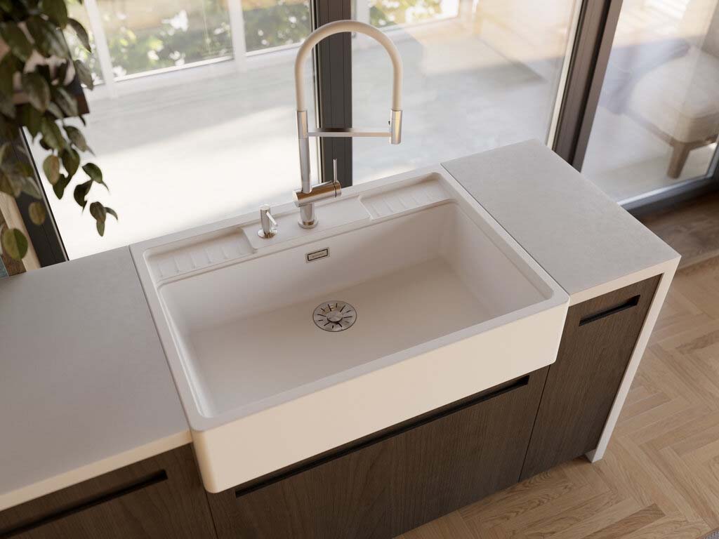 Omoikiri Kanto 2 Plus SB BN-WH Смеситель для кухни, гибкий излив, цвет: нержавеющая сталь 4994450