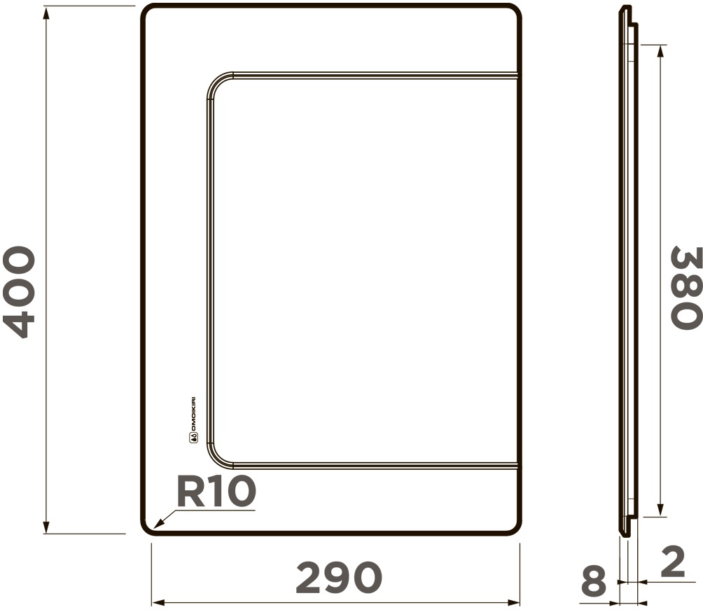 Omoikiri Разделочная доска для кухонной мойки, из высокопрочного пластика HPL, цвет: графит 4999100