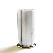 3SC Rigato Стакан для зубных щеток настольный, цвет: Alabaster/Polished Gold 24Kt AL03GD