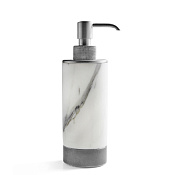 3SC Apuana 2.0 Дозатор для жидкого мыла, настол., цвет: White Statuario Marble/Polished Satin Nickel AP01DANK
