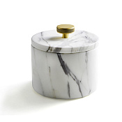 3SC Apuana 2.0 Контейнер для хранения d12x8,5h см, цвет: White Statuario Marble/Matt Satin Brass AP48ALX